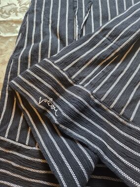Y2K Volcom Mini Dress 100% Cotton Black And White Pin Stripe